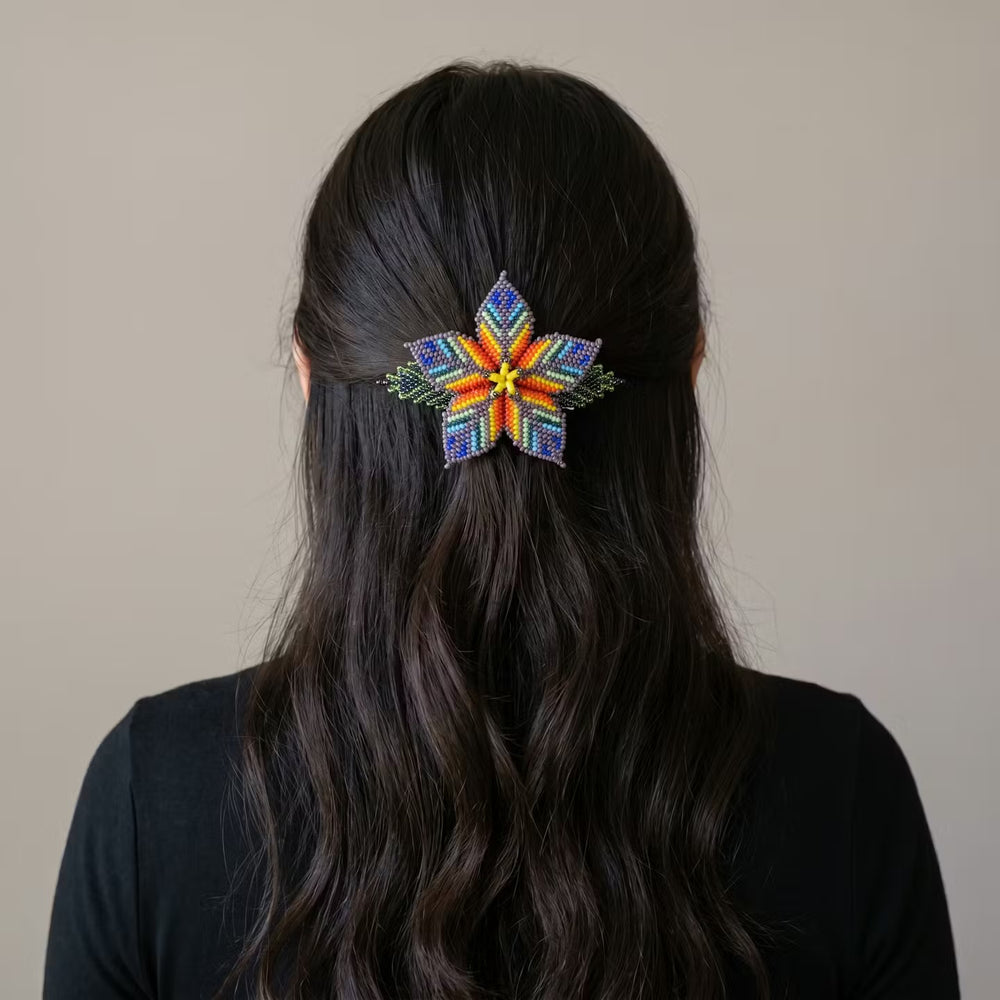 Dusty Lavender Ember Bloom Beaded Hair Barrette