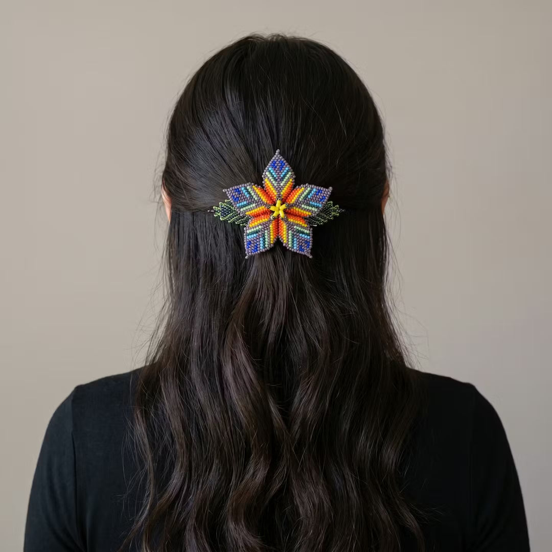 Dusty Lavender Ember Bloom Beaded Hair Barrette