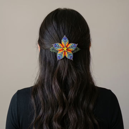 Dusty Lavender Ember Bloom Beaded Hair Barrette