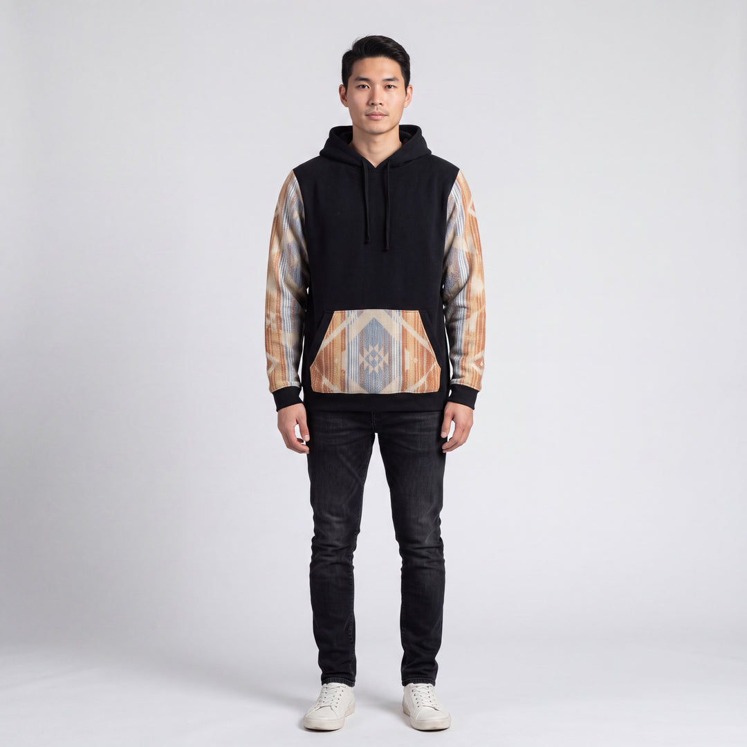 Beige native design hoodie
