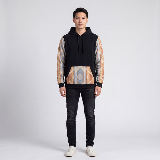 Beige native design hoodie