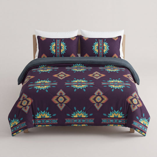 3PC SET  FLANNEL BORREGO (sherpa lined) purple