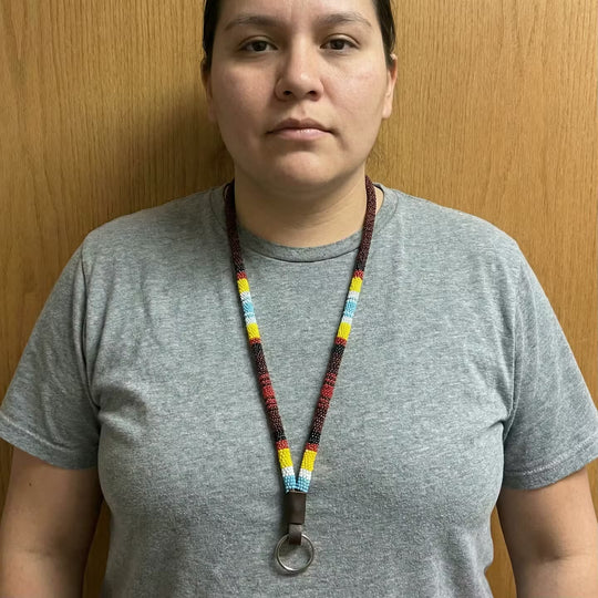 Round Beaded Lanyard(Brown)