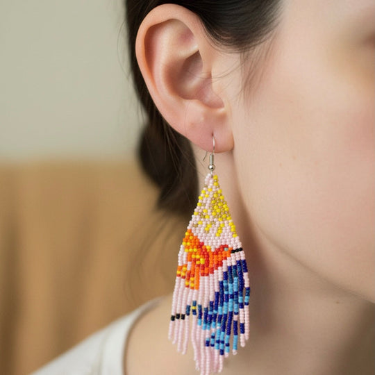 Light pink Sky Dancer Beaded Earrings