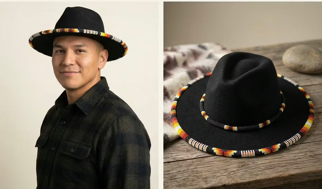 Size-60 Handmade Beaded Hat