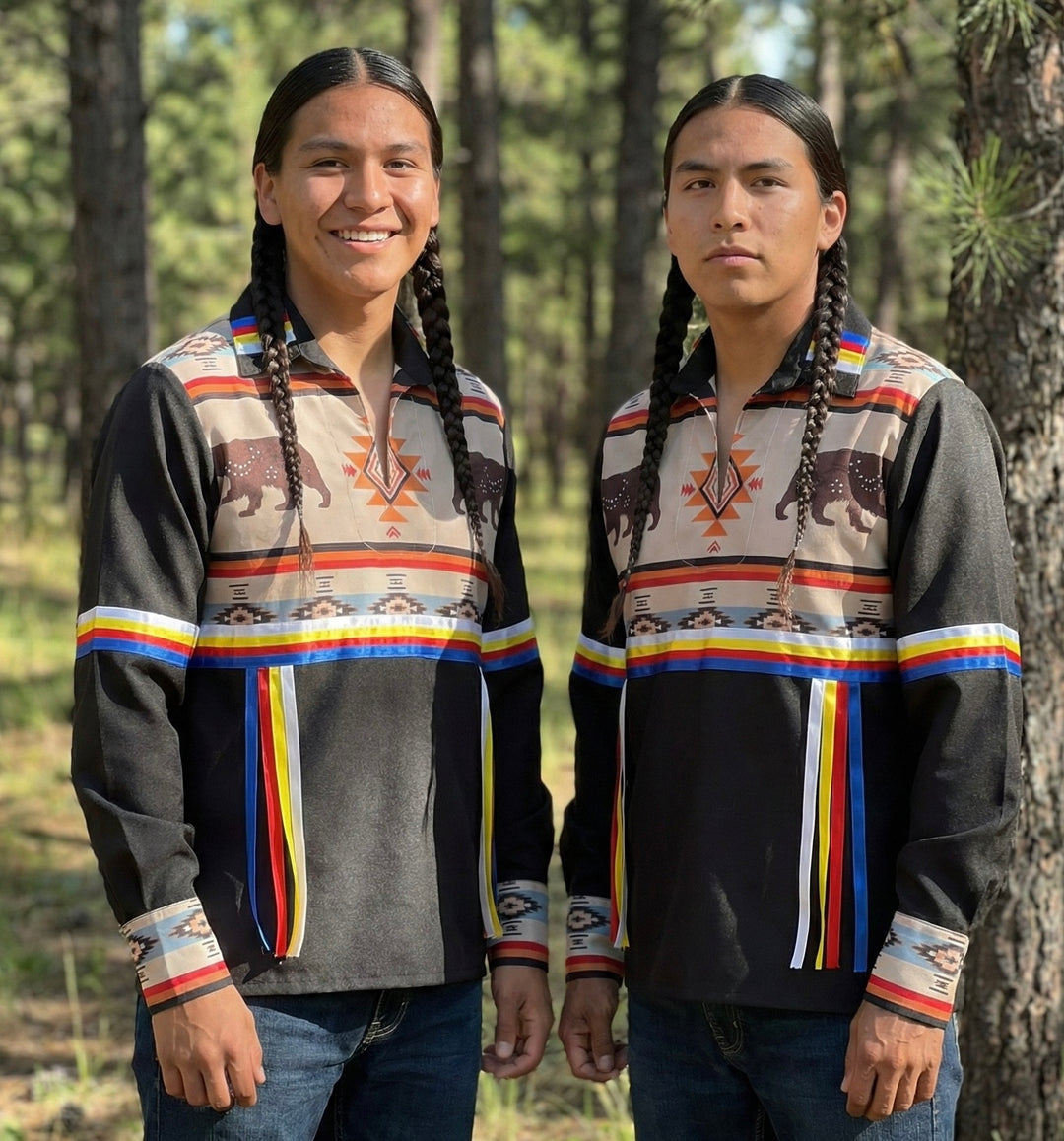 Buffalo and Bear Ribbon Shirt