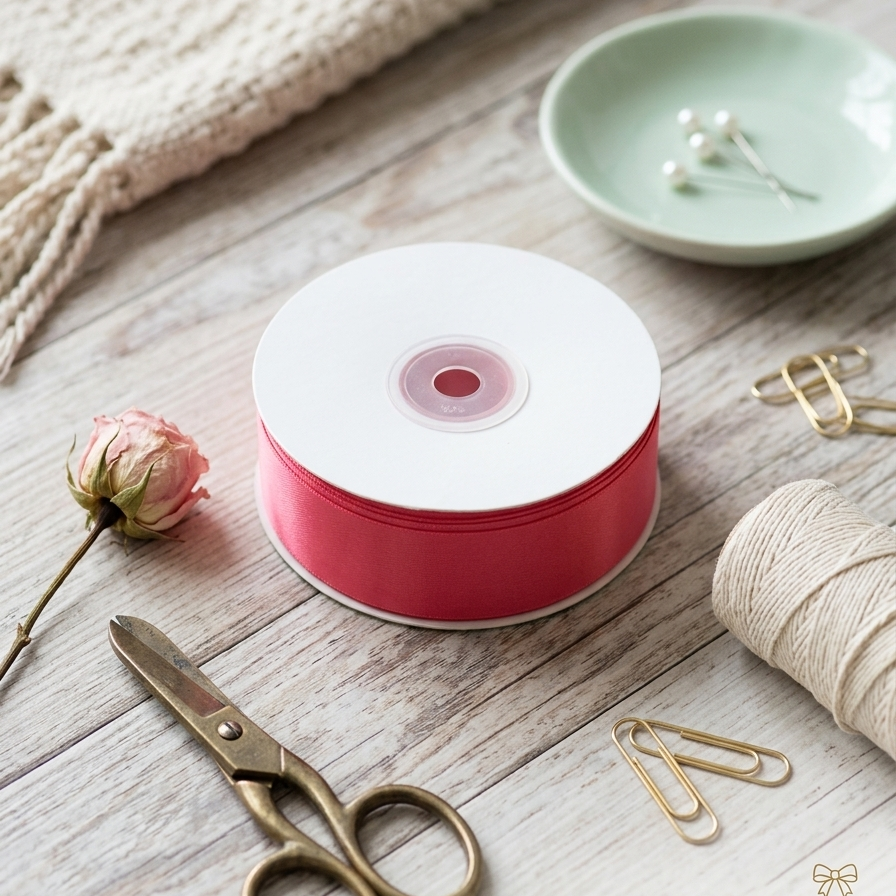 OLDTRIBES 30 Meter Double Face Fuchsia Pink #156 Ribbon Roll