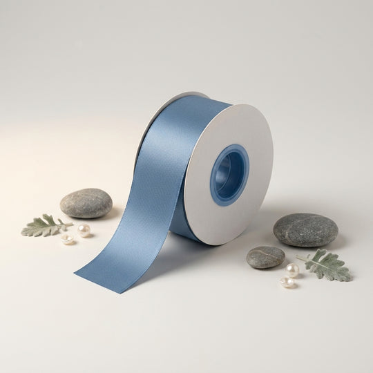 Satin Ribbon Double Face- Steel Blue 
