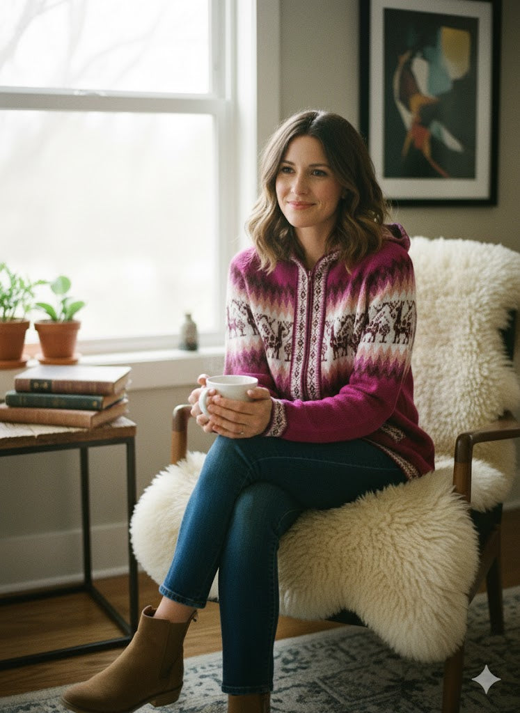 Unisex Alpaca Pink Sweater