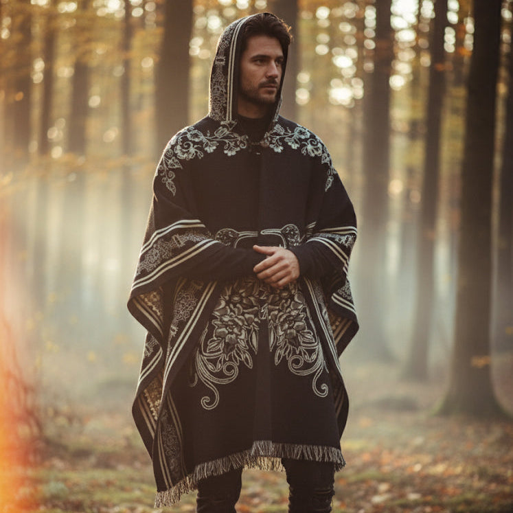 Hummingbirds HandMade Wool Poncho