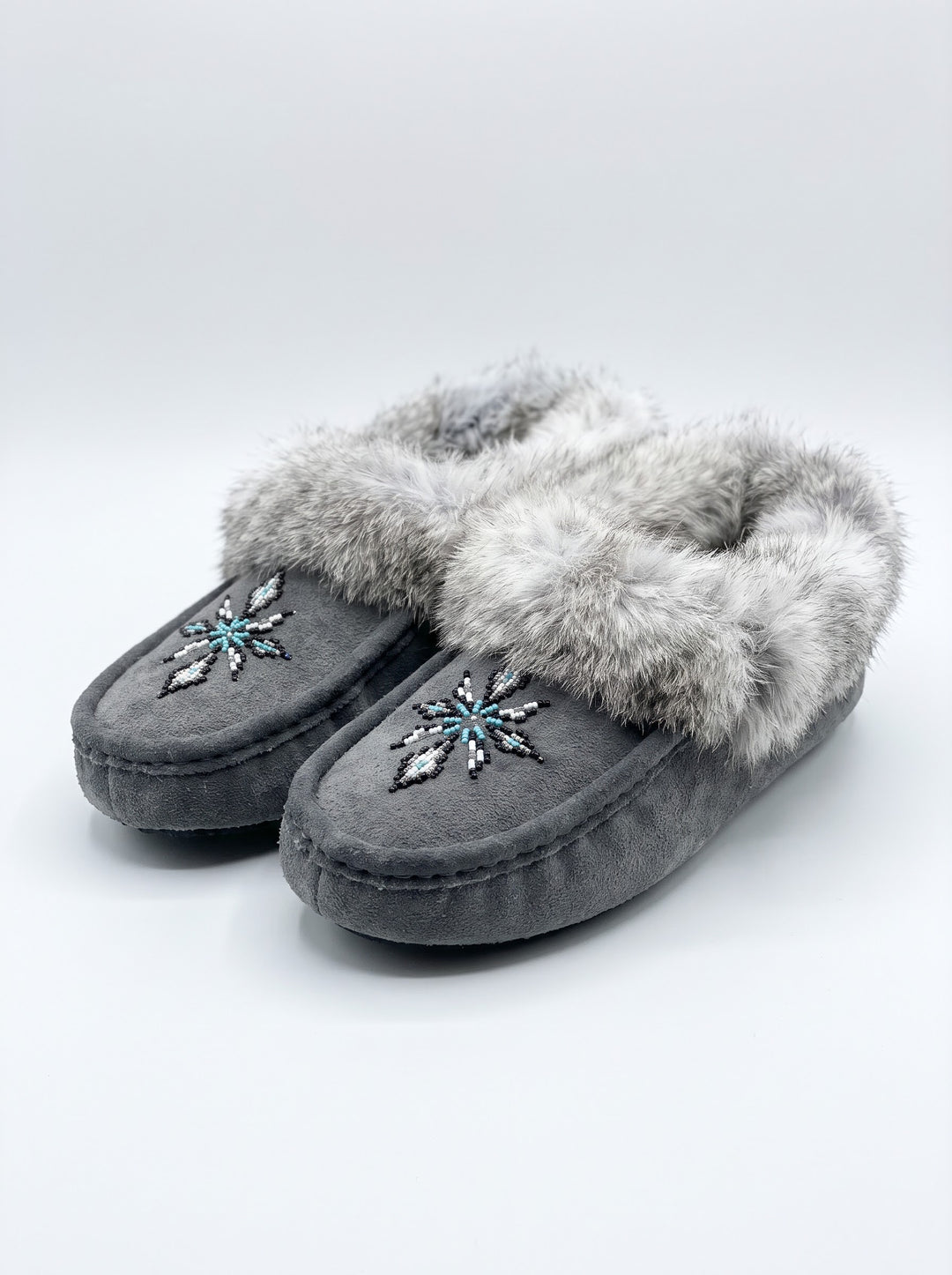 Moccasins with Beadwork (Size 9)