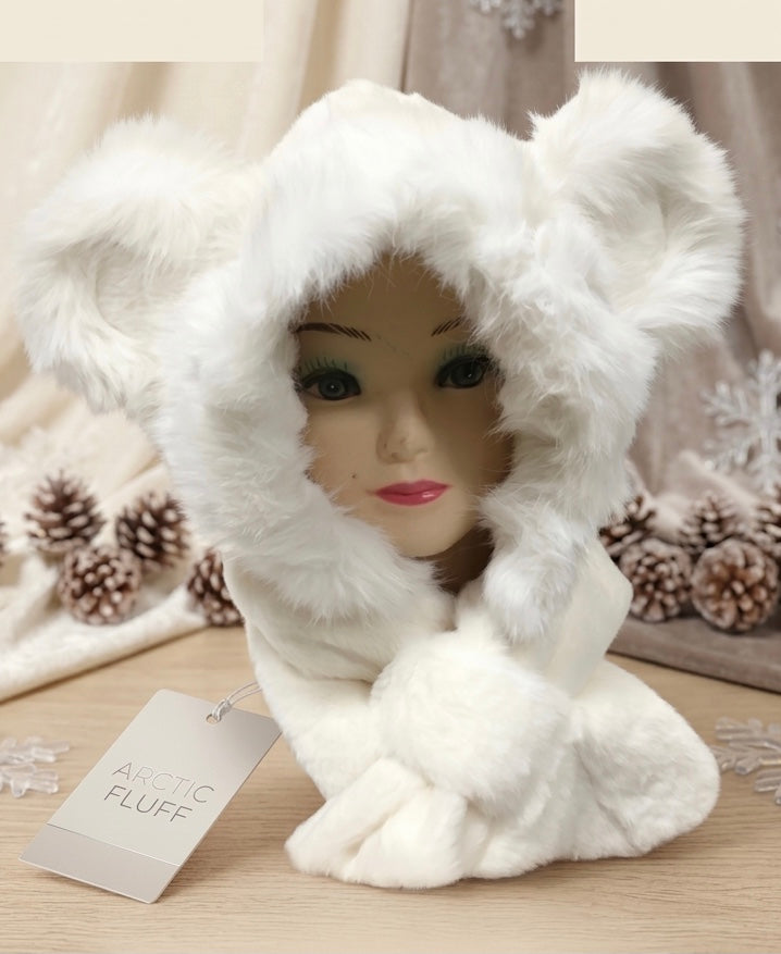 Soft Plush Hat w/ scarf (Panda)