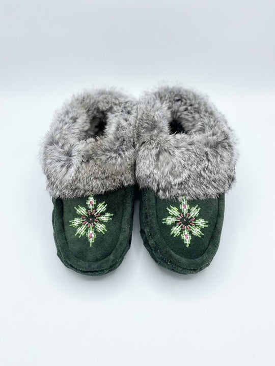 Moccasins with Beadwork (Size 6)