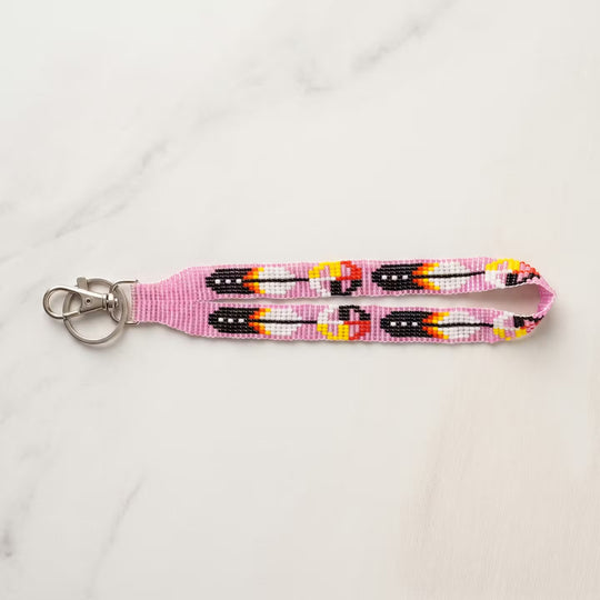 Pink Native American Style Wrist Lanyard