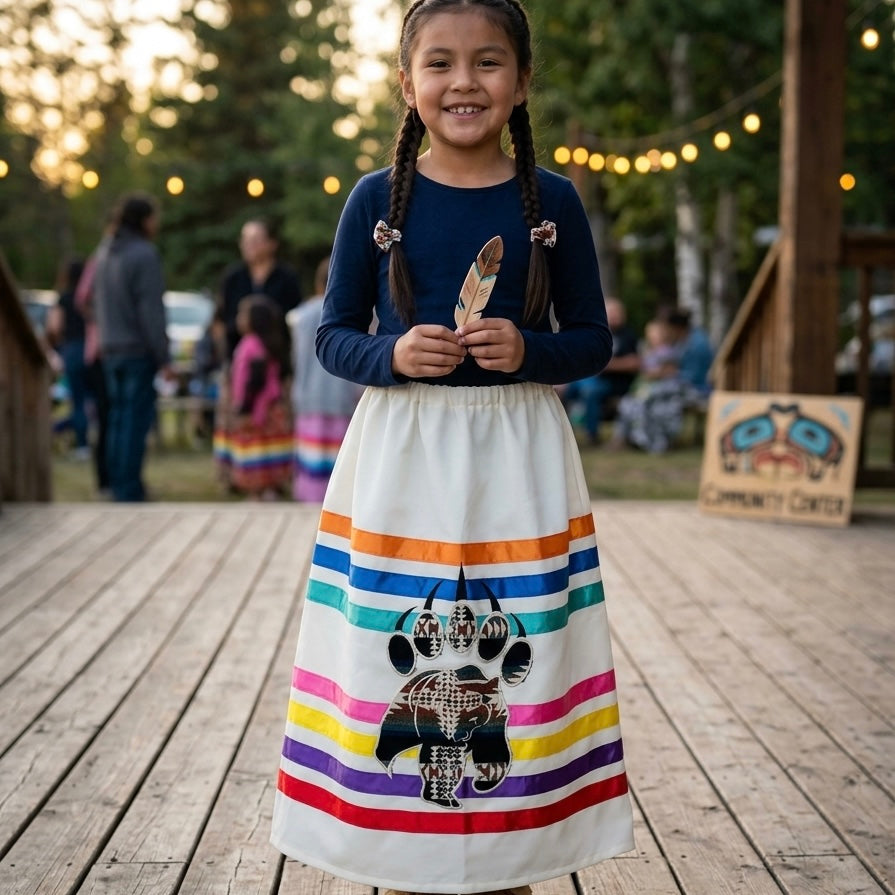 OLDTRIBES™ Bear Paw Ribbon Skirt