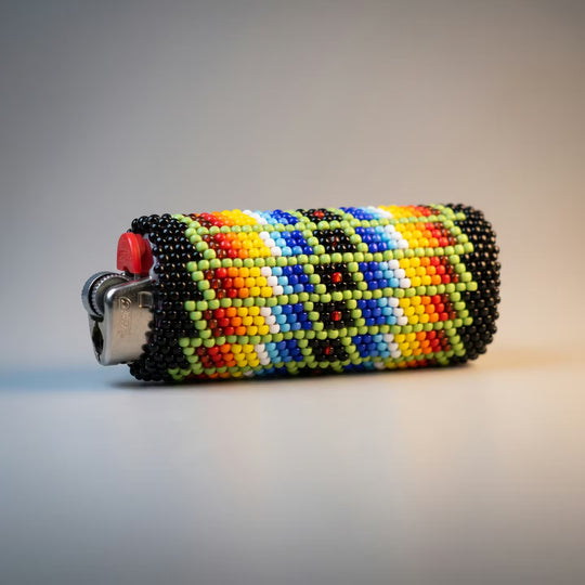 Black Beaded Lighter Case