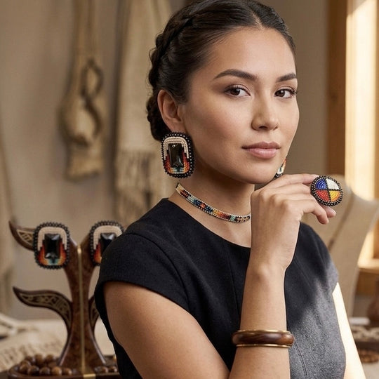 Square Beaded Halo Studs