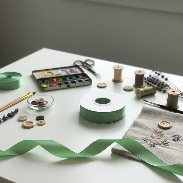 30 Meter Double Face Light Green #530 Ribbon Roll