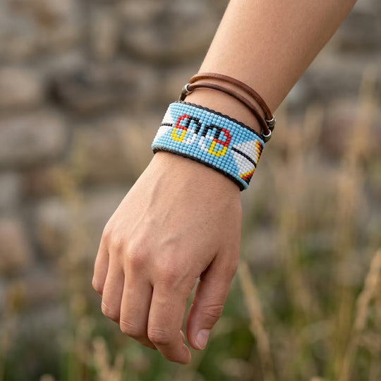 Beaded Cuff Bracelet(Blue)