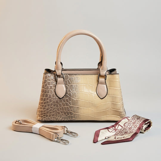 Chic Croc-Embossed Mini Satchel