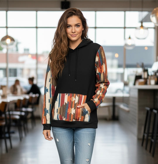 Orange native design hoodie