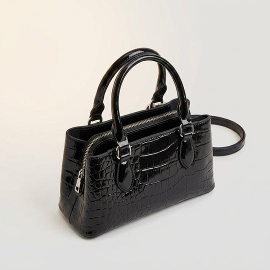 Chic Croc-Embossed Mini Satchel