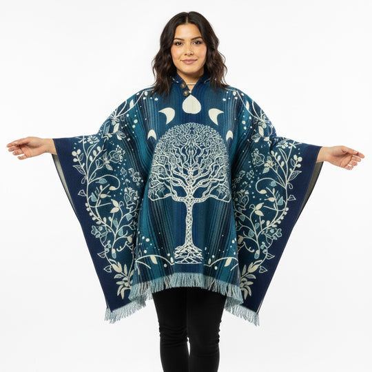 Tree of Life Wool Poncho