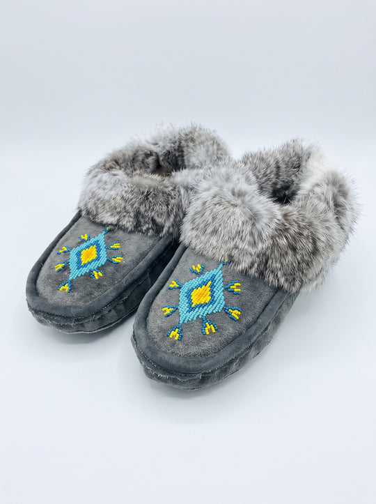 Moccasins with Beadwork (Size 9)