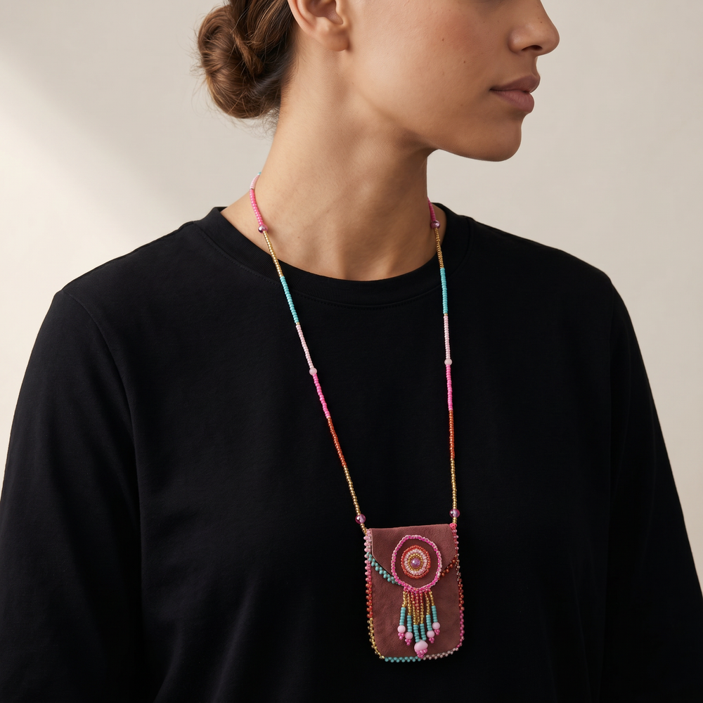 OLDTRIBES™  dark pink Medicine Bag