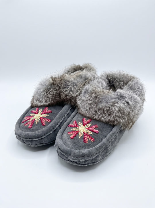Moccasins with Beadwork (Size 9)