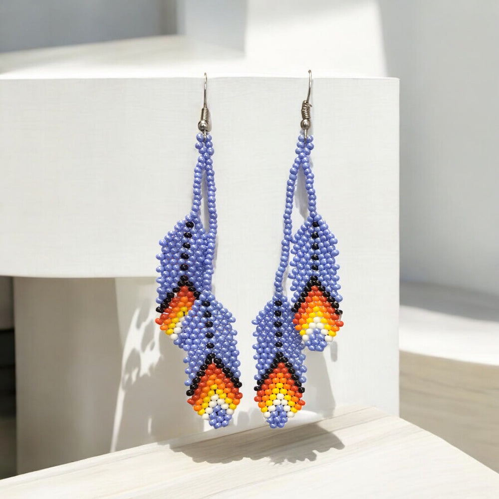OldTribes Lavender Feather Earrings