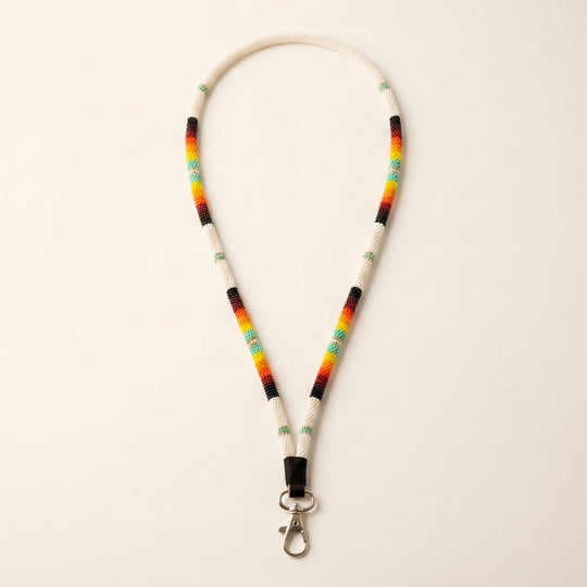 Round Beaded Lanyard(White)