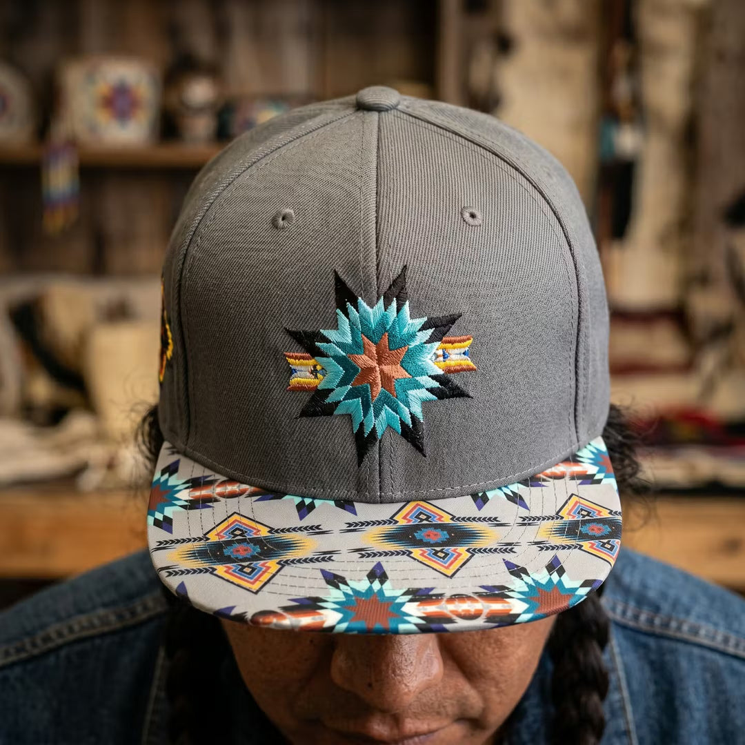 Native  embroidery Hat grey