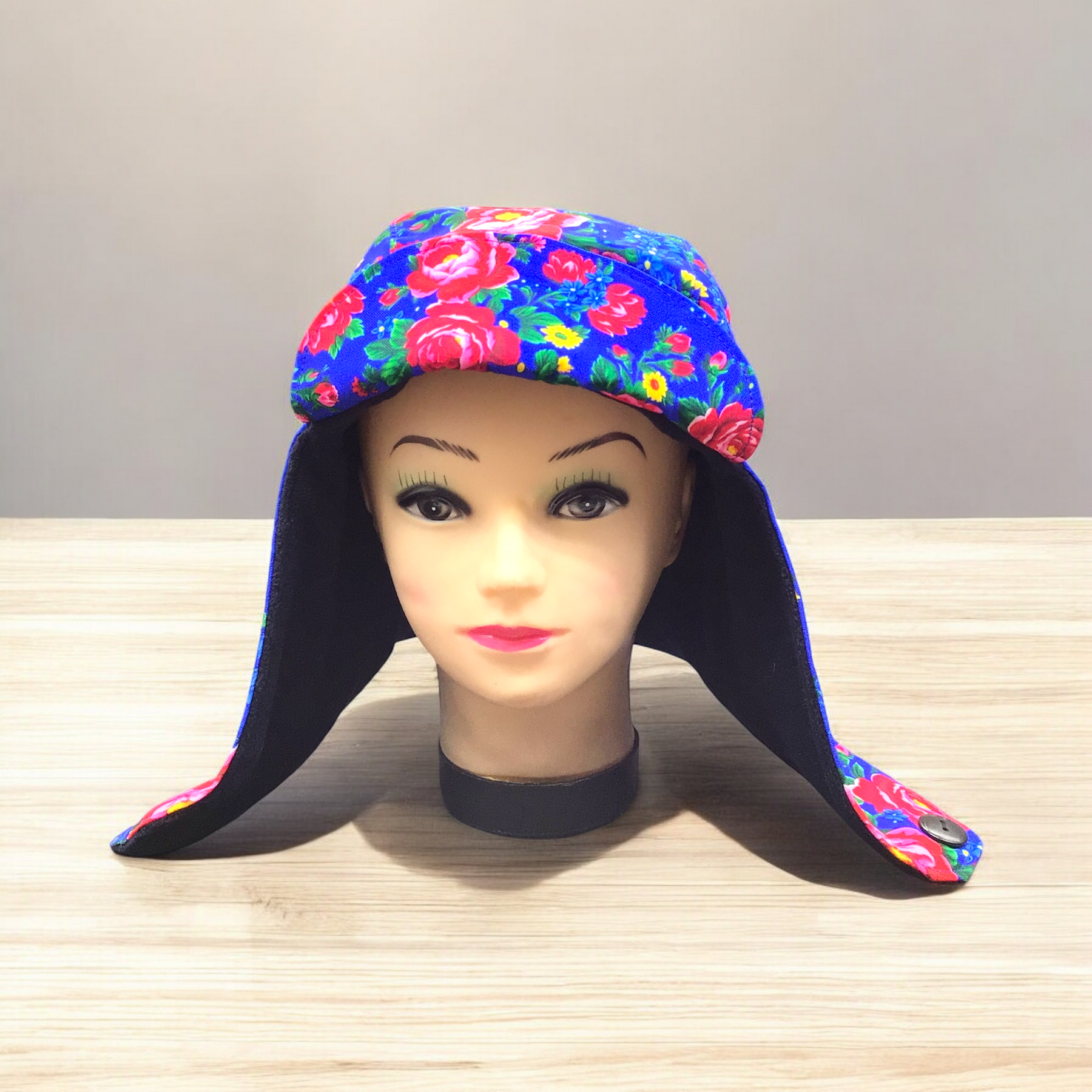 Blue Kookum Hat with DropDown Ears OldTribes