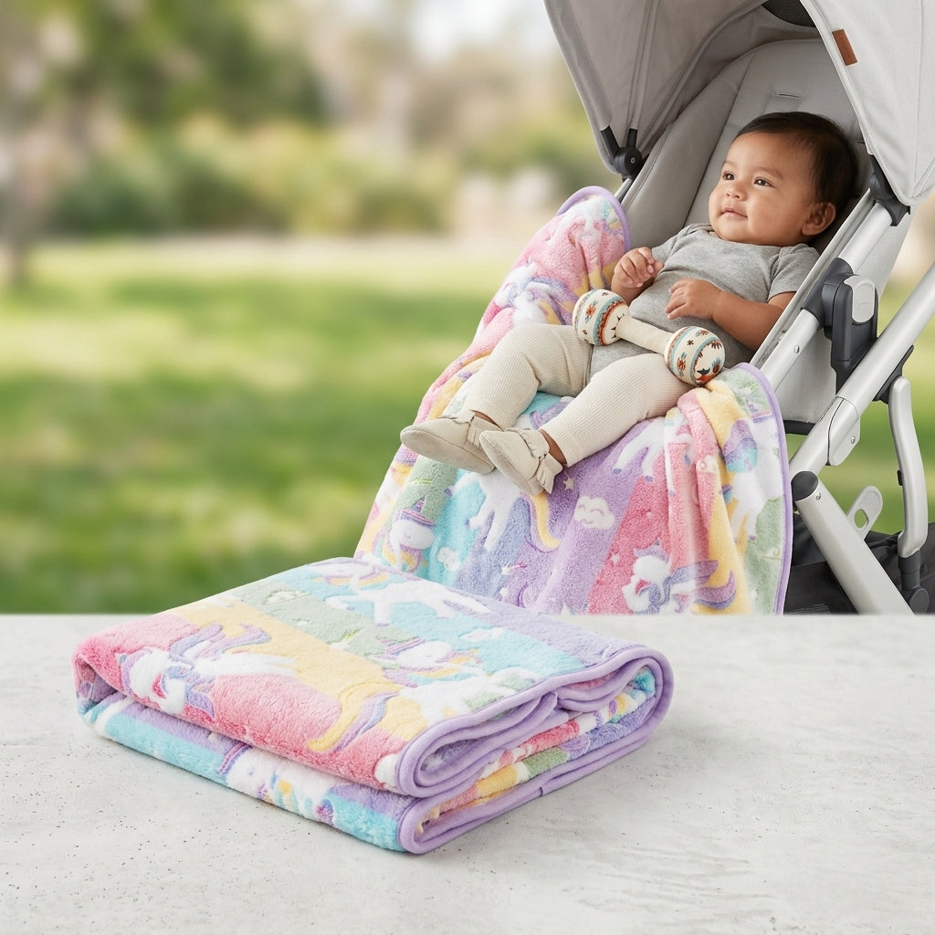 Rainbow Striped Unicorn baby blankets