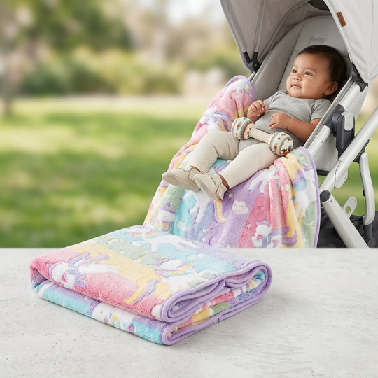 Rainbow Striped Unicorn baby blankets