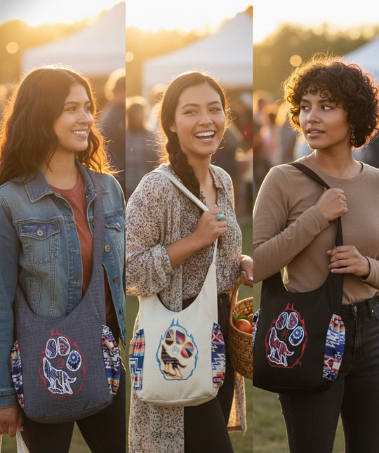 Wolf Paw Embroidered Crossbody Bag