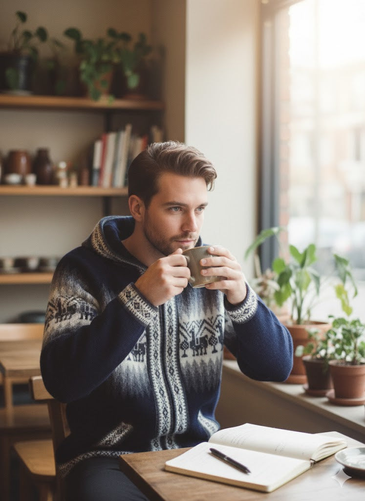 Unisex Alpaca Navy Blue Sweater
