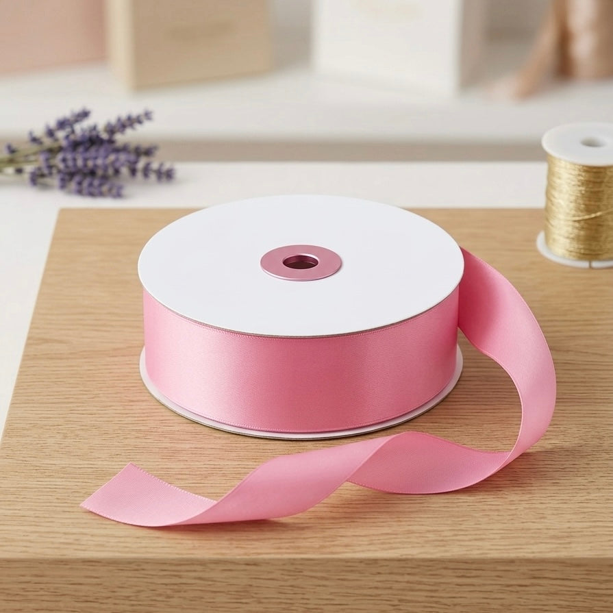 Satin Ribbon Double Face-pink  #156 - 3.8 cm Wide