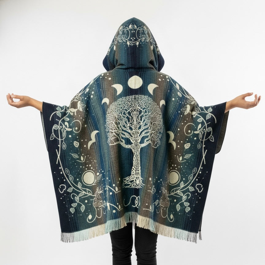 Tree of Life Wool Poncho