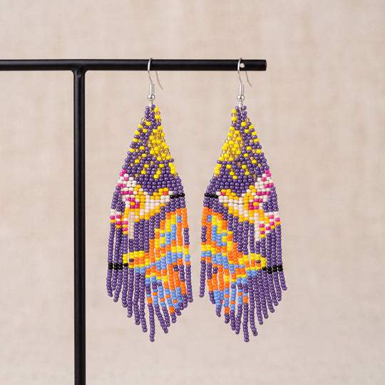 Purple Sky Dancer Beaded Earrings