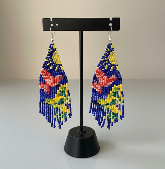 Blue Sky Dancer Beaded Earrings