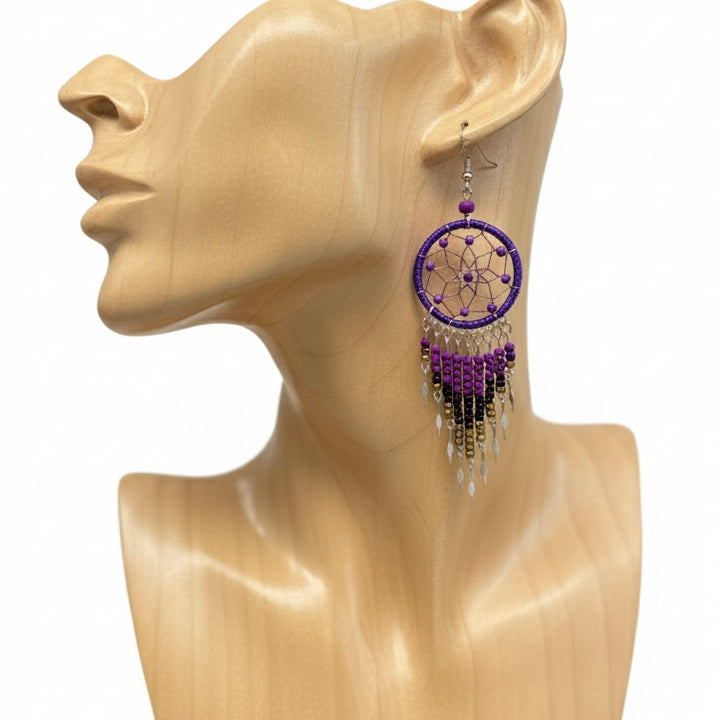 OLDTRIBES Dark Purple Dreamcatcher Dangles