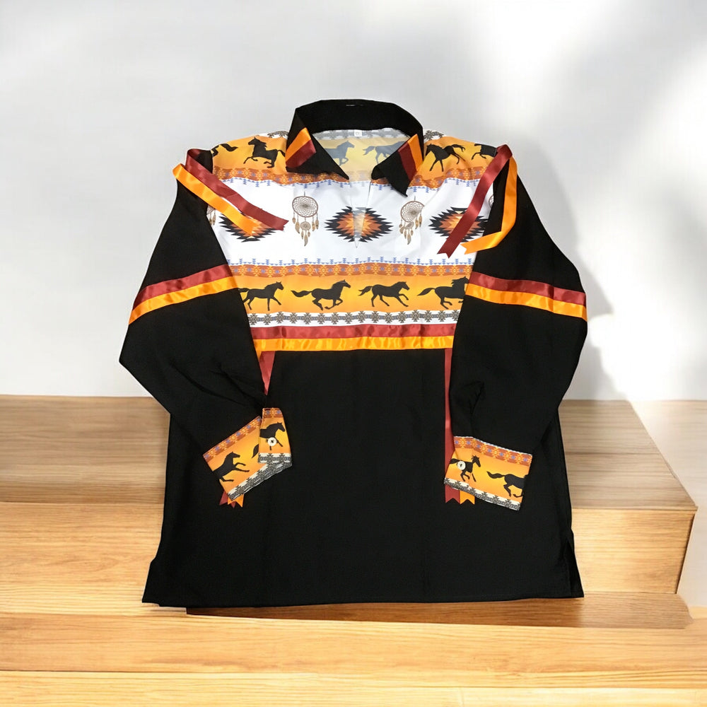 Maroon and Orange Ribbon Shirt