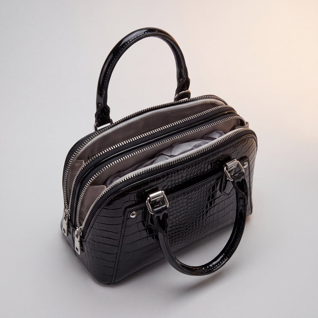 Luxe Duo-Zip Crossbody Handbag