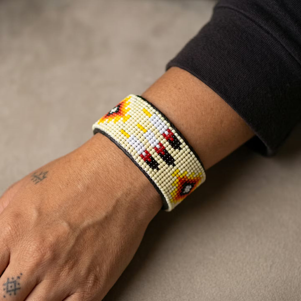 Beaded Cuff Bracelet(Yellow)