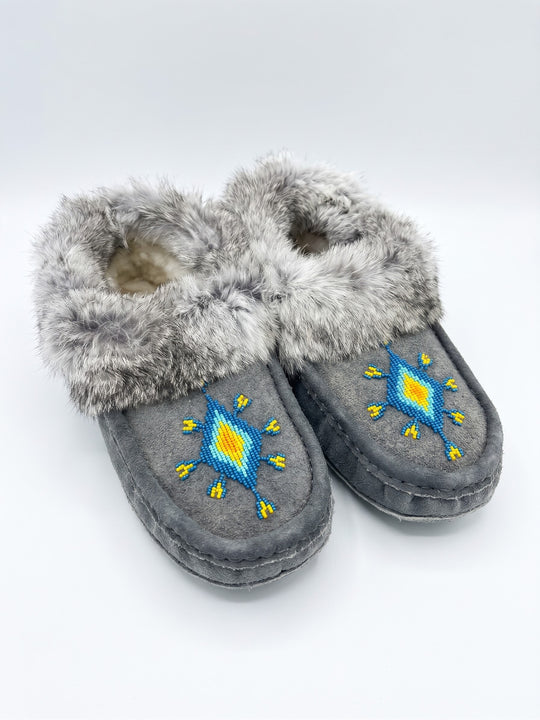 Moccasins with Beadwork (Size 9)