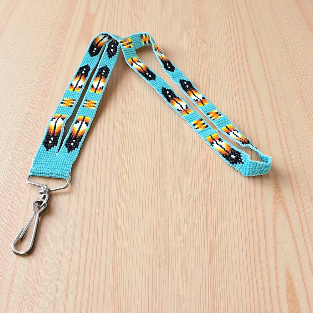 Turquoise Native Beaded Lanyard