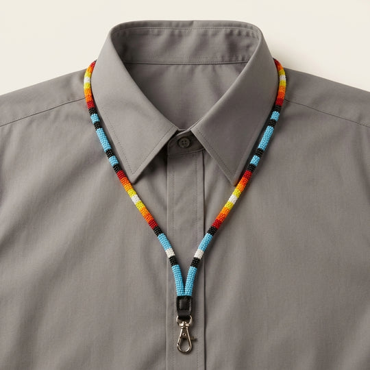 Round Beaded Lanyard(Blue)