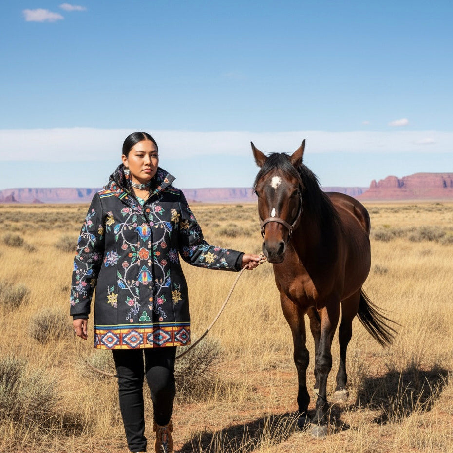 Sihu Noir flowers 3/4-Length Coat